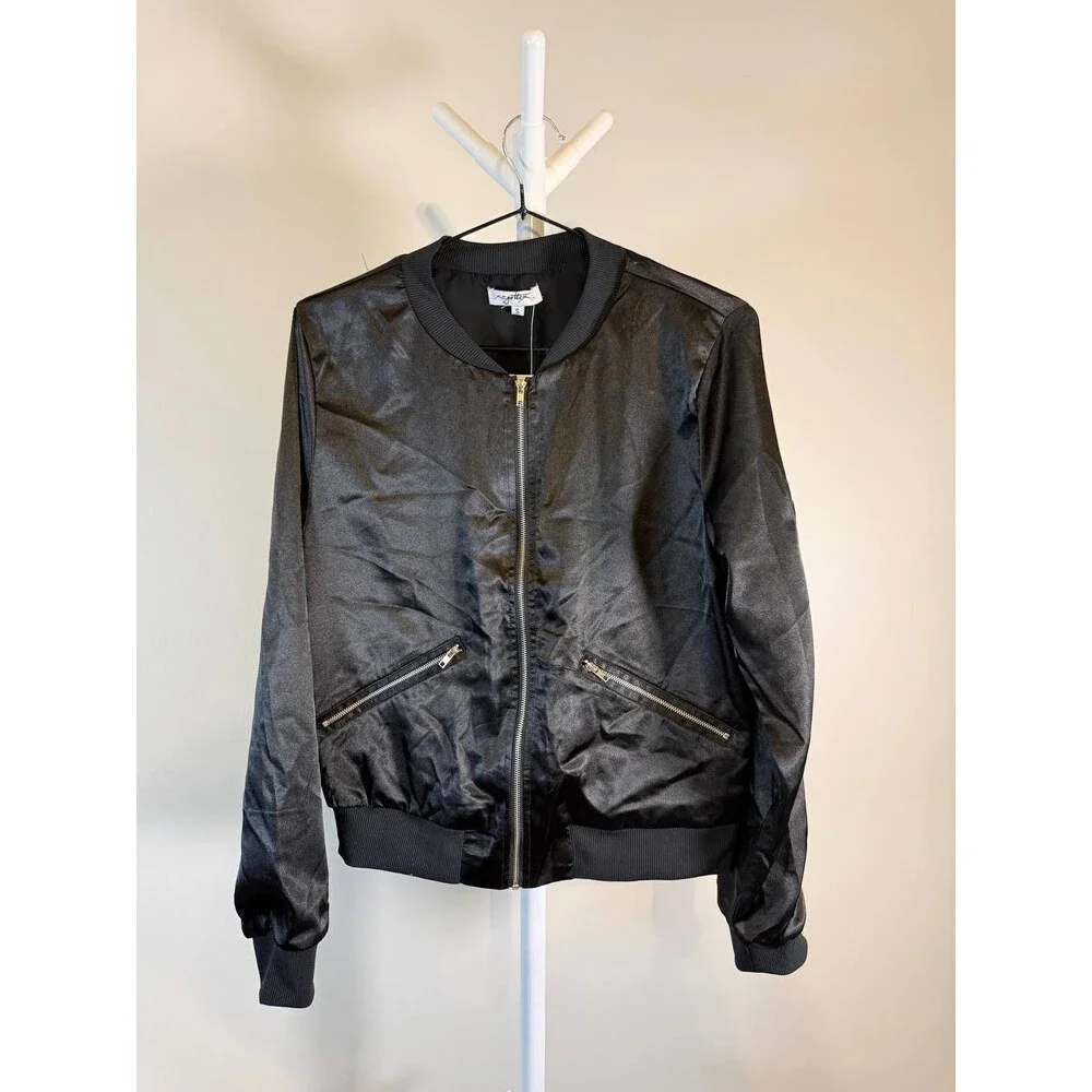 X by Gottex Satin Bomber Jacket – Black – Size 1 (Runs Small) – NWT – $39.99 - Picture 7 of 10